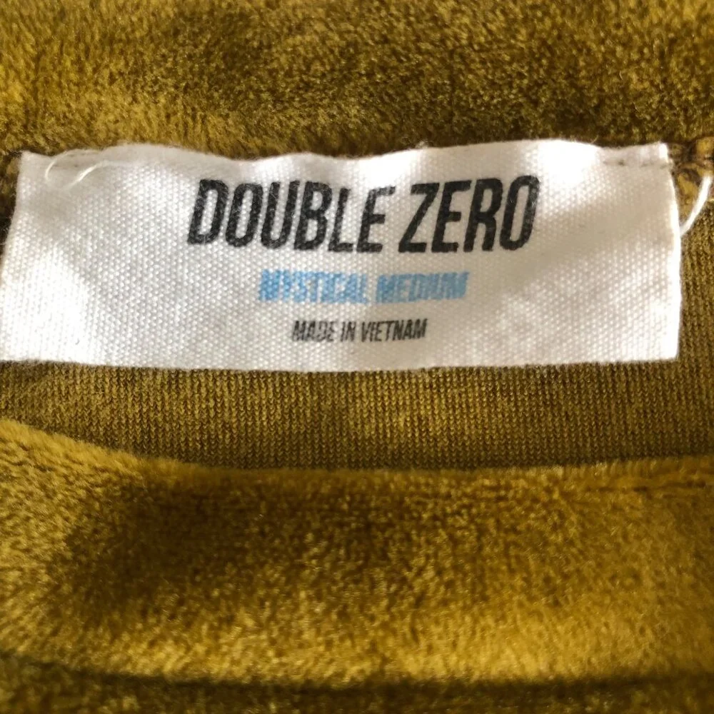 Double Zero Mystical Medium Olive Gold Velvety-Feel Long Sleeve Crop Top - Picture 13 of 13